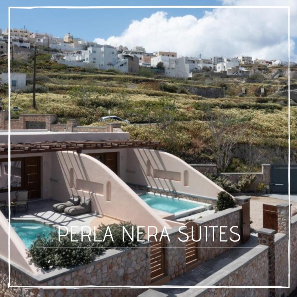 Perla Nera Suites hôtel piscine privée Santorin Fira Grèce
